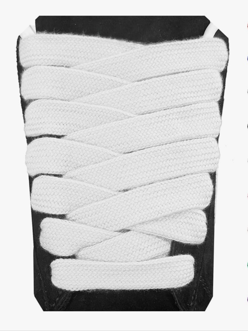 White Extra Wide Fat Shoelaces for Sneakers Skate Shoes Retro Flat 15mm Laces